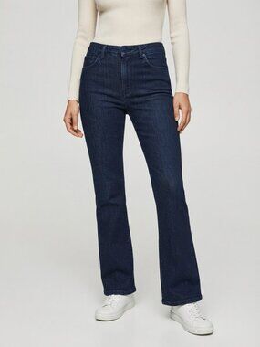 Zara Mid Rise Bootcut Jeans Dark Wash Size 4 NWT